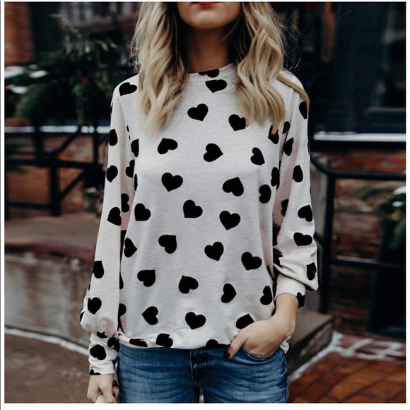 Tops - Black Heart Long Sleeve Shirt
